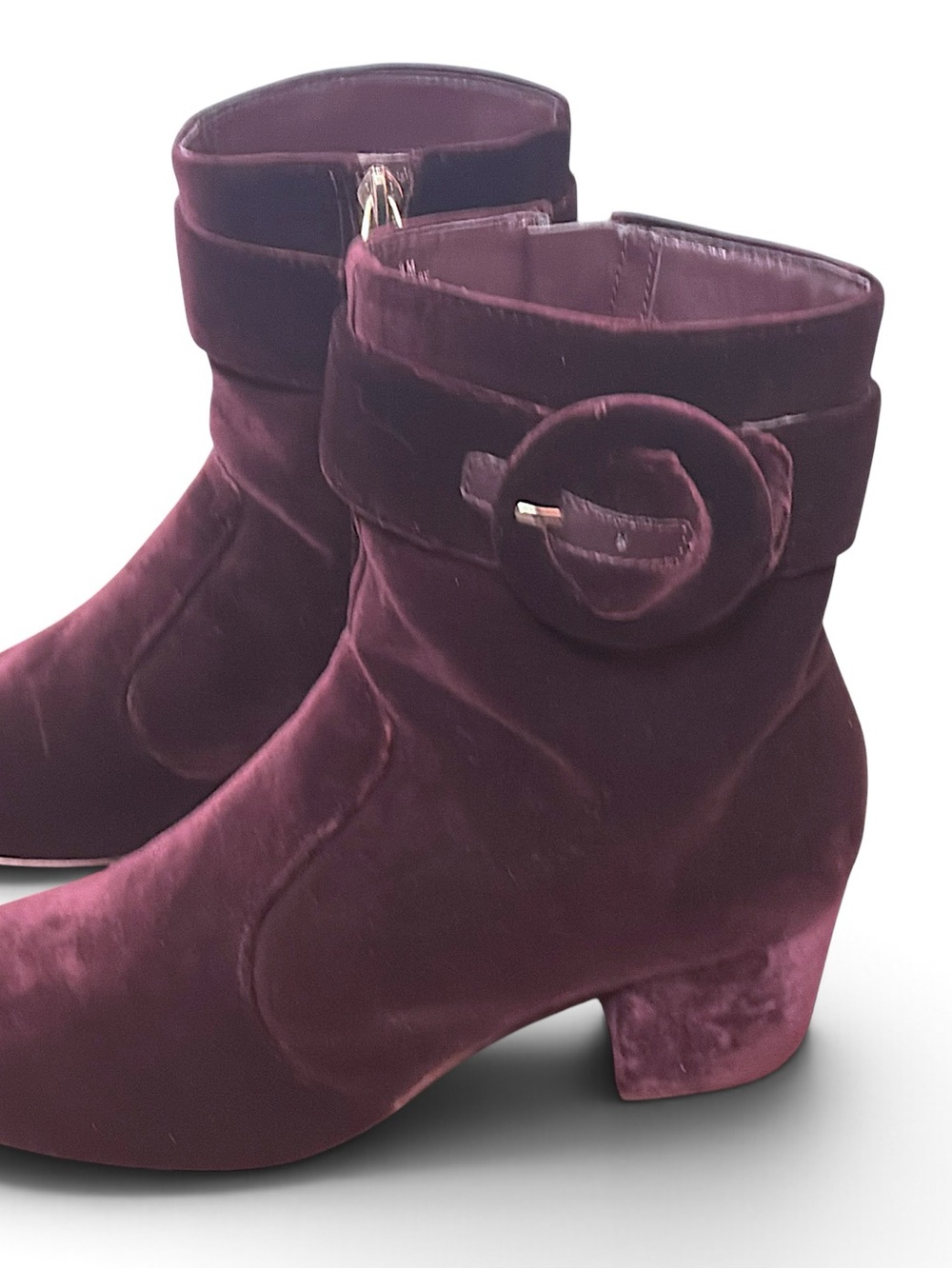 Nine West Quilby Velvet Ankle Boot in Dark Purple - Picture 4 of 8
